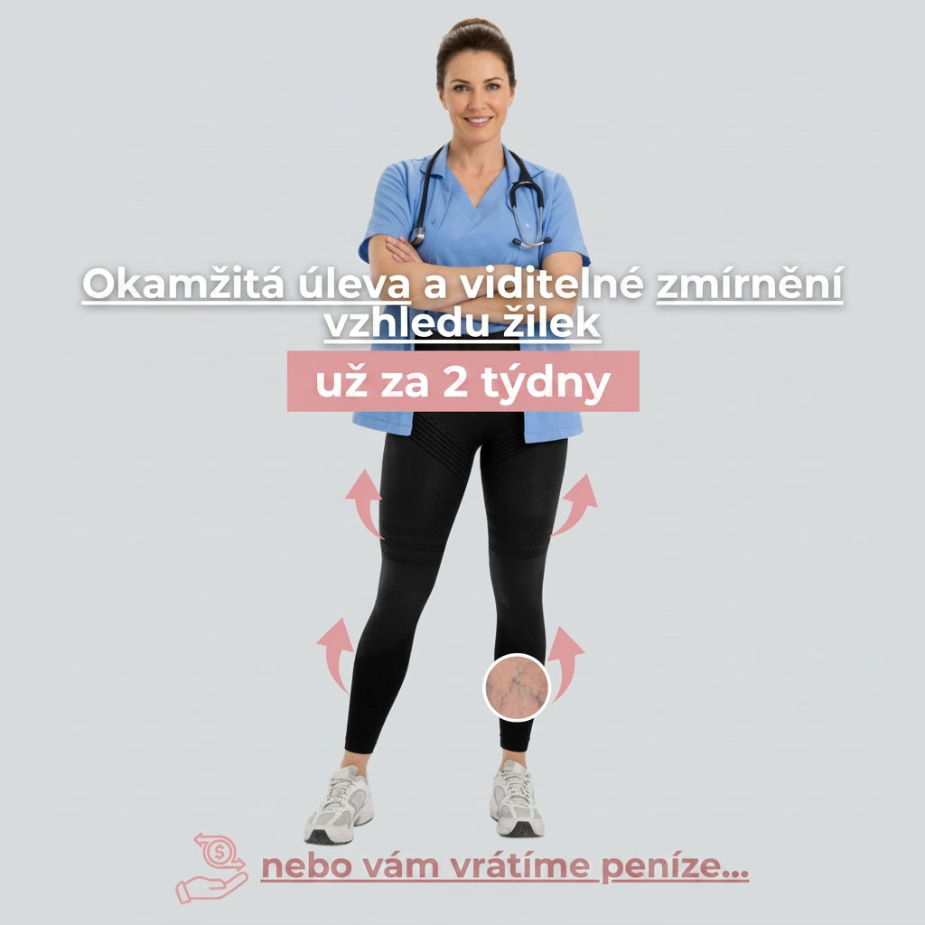 Od metličkových žilek a těžkých nohou k viditelné úlevě pro zdravotnické pracovníky za 14 dní.